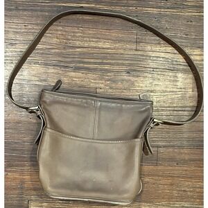 Vintage COACH Classic Leather Bleeker Brown Bucket Shoulder Crossbody Bag USA